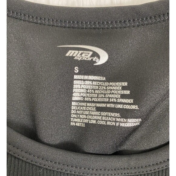 MTA SPORT Bra Tank Top Size S Black Fast Dri Performance Workout Yoga Exercise - Picture 7 of 11